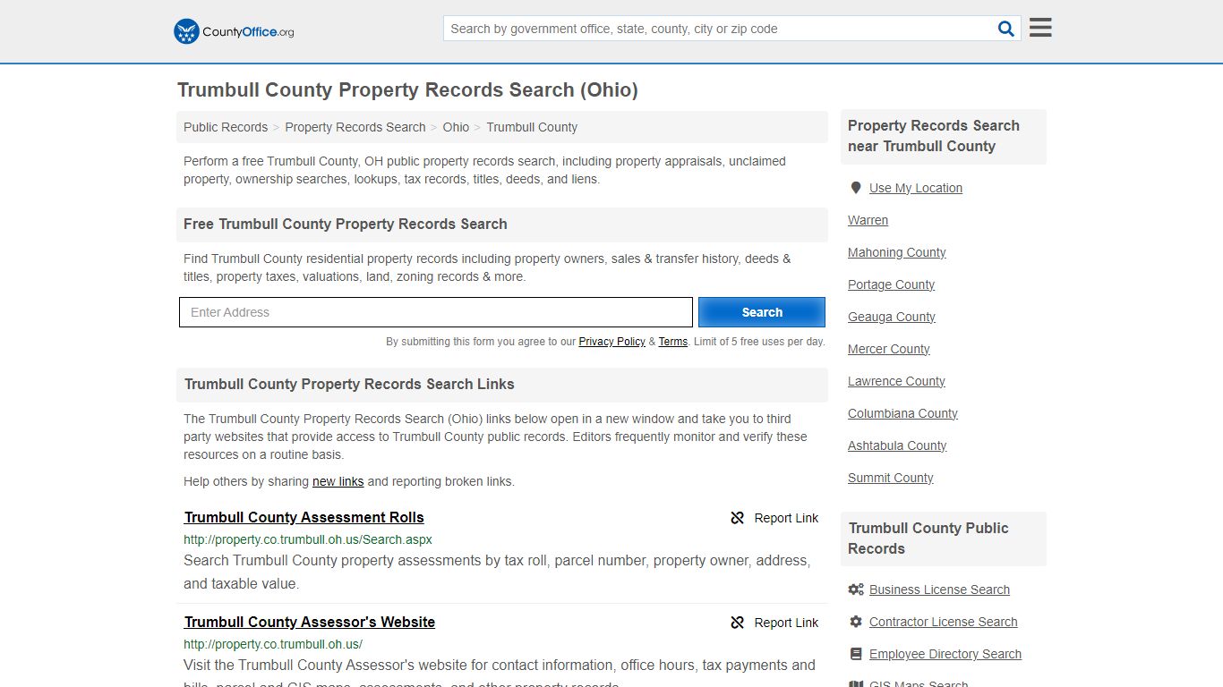 Trumbull County Property Records Search (Ohio) - County Office